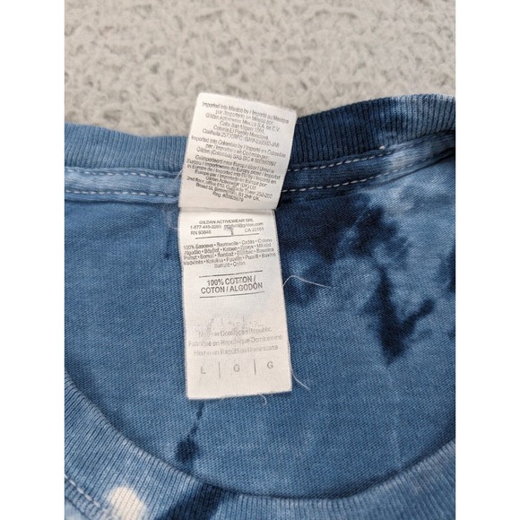 Vintage Six Flags Shirt Mens Large Blue Green White‎ Tie Dye Crew Gildan Heavy - Picture 4 of 9